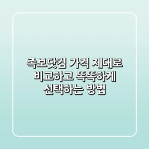 족보닷컴 가격, 제대로 비교하고 똑똑하게 선택하는 방법