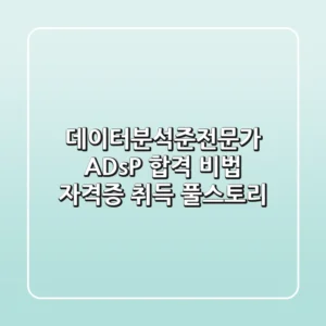 데이터분석준전문가 ADsP 합격 비법: 자격증 취득 풀스토리