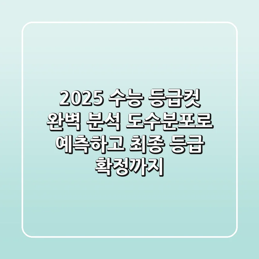 2025 수능 등급컷 완벽 분석: 도수분포로 예측하고 최종 등급 확정까지!