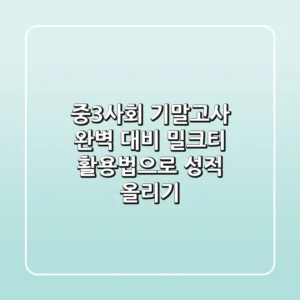 중3사회 기말고사 완벽 대비: 밀크티 활용법으로 성적 올리기