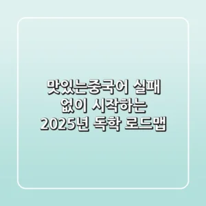 맛있는중국어, 실패 없이 시작하는 2025년 독학 로드맵