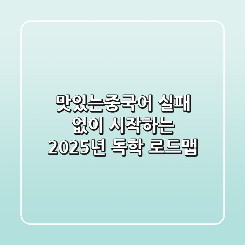 맛있는중국어, 실패 없이 시작하는 2025년 독학 로드맵