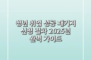 청년 취업 성공 패키지 신청 절차, 2025년 완벽 가이드