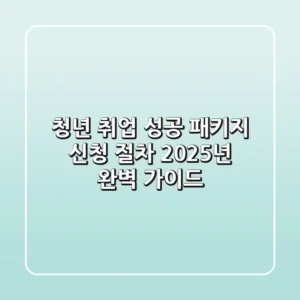 청년 취업 성공 패키지 신청 절차, 2025년 완벽 가이드