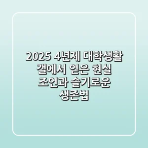 2025 4년제 대학생활, ‘갤’에서 얻은 현실 조언과 슬기로운 생존법