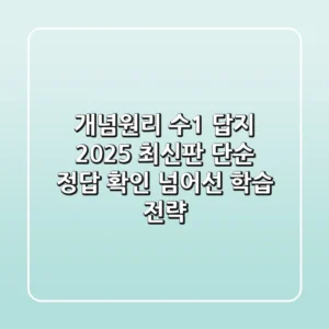 개념원리 수1 답지 2025 최신판, 단순 정답 확인 넘어선 학습 전략
