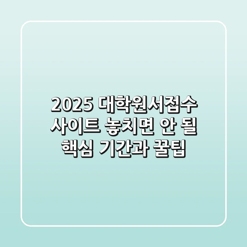 2025 대학원서접수 사이트, 놓치면 안 될 핵심 기간과 꿀팁