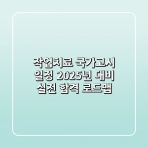 작업치료 국가고시 일정: 2025년 대비 실전 합격 로드맵
