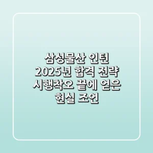 삼성물산 인턴 2025년 합격 전략: 시행착오 끝에 얻은 현실 조언