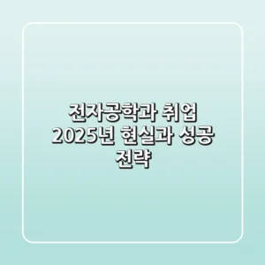 전자공학과 취업, 2025년 현실과 성공 전략