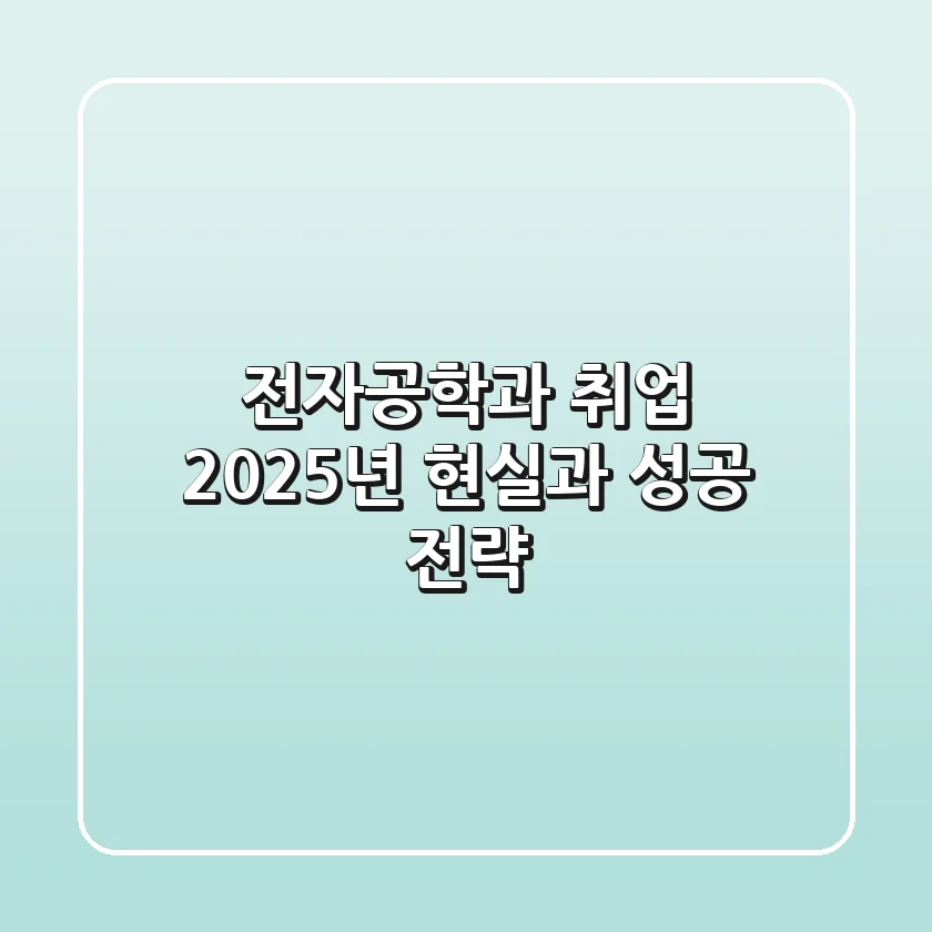 전자공학과 취업, 2025년 현실과 성공 전략