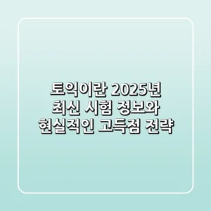토익이란? 2025년 최신 시험 정보와 현실적인 고득점 전략