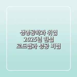 생명공학과 취업, 2025년 현실 로드맵과 성공 비법