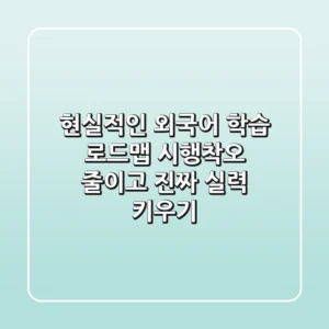 현실적인 외국어 학습 로드맵: 시행착오 줄이고 진짜 실력 키우기