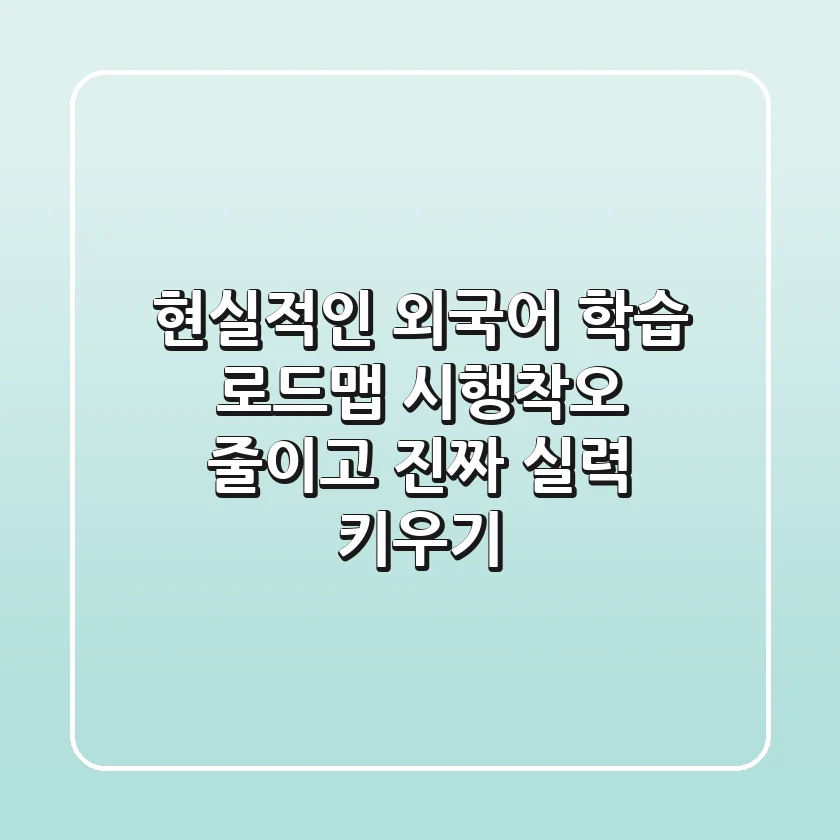 현실적인 외국어 학습 로드맵: 시행착오 줄이고 진짜 실력 키우기
