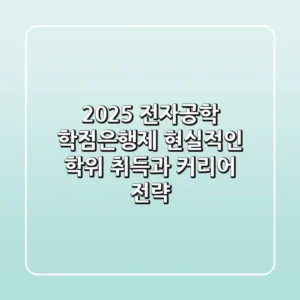 2025 전자공학 학점은행제, 현실적인 학위 취득과 커리어 전략