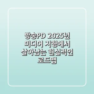 방송PD, 2025년 미디어 지형에서 살아남는 현실적인 로드맵