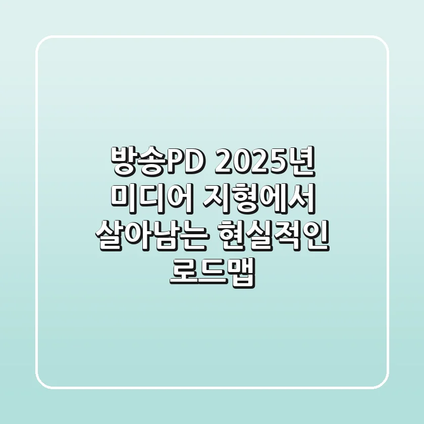 방송PD, 2025년 미디어 지형에서 살아남는 현실적인 로드맵