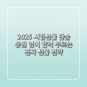 2025 시험선물, 단순 응원 넘어 합격 부르는 '진짜' 선물 전략