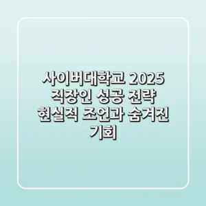 사이버대학교 2025, 직장인 성공 전략: 현실적 조언과 숨겨진 기회