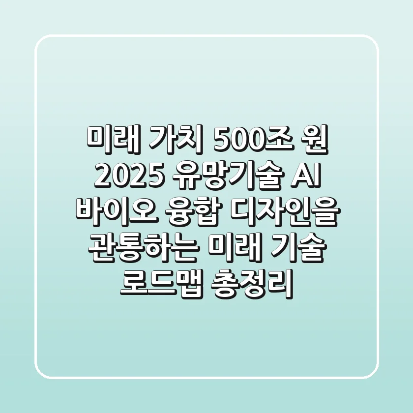 "미래 가치 500조 원", 2025 유망기술: AI, 바이오, 융합 디자인을 관통하는 미래 기술 로드맵 총정리