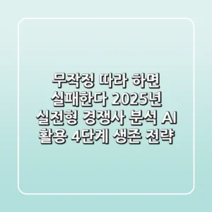 "무작정 따라 하면 실패한다", 2025년 실전형 경쟁사 분석, AI 활용 4단계 생존 전략