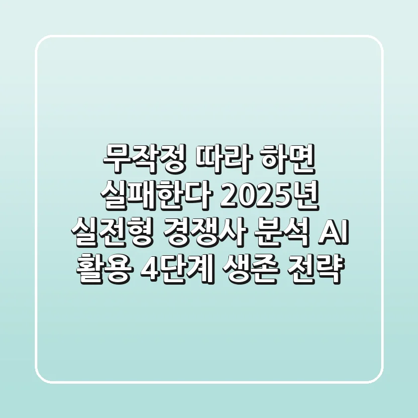"무작정 따라 하면 실패한다", 2025년 실전형 경쟁사 분석, AI 활용 4단계 생존 전략