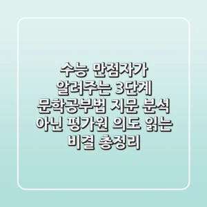 "수능 만점자가 알려주는 3단계 문학공부법", 지문 분석 아닌 '평가원 의도' 읽는 비결 총정리