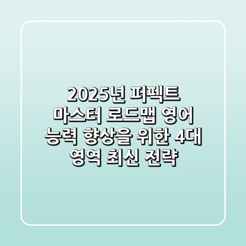 "2025년 퍼펙트 마스터 로드맵", 영어 능력 향상을 위한 4대 영역 최신 전략