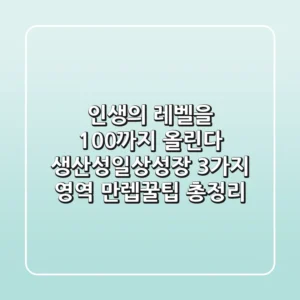 "인생의 레벨을 100까지 올린다", 생산성·일상·성장 3가지 영역 만렙꿀팁 총정리