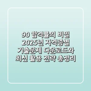 "90% 합격률의 비밀", 2025년 자격증별 기출문제 다운로드와 최신 활용 전략 총정리