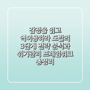 "감정을 읽고 역이용하라," 도발의 3단계 전략 분석과 위기관리 프레임워크 총정리