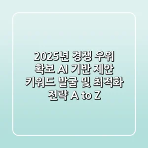 "2025년 경쟁 우위 확보", AI 기반 제안 키워드 발굴 및 최적화 전략 A to Z
