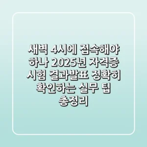 "새벽 4시에 접속해야 하나?", 2025년 자격증 시험 결과발표 정확히 확인하는 실무 팁 총정리