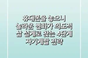 “휴대폰을 놓으니 놀라운 변화가?”, 의도적 삶 설계로 찾는 4단계 자기계발 전략