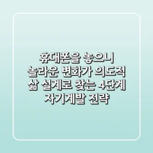 "휴대폰을 놓으니 놀라운 변화가?", 의도적 삶 설계로 찾는 4단계 자기계발 전략