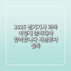 2025 전기기사 과목, 이렇게 준비해야 합격합니다 (비전공자 필독)