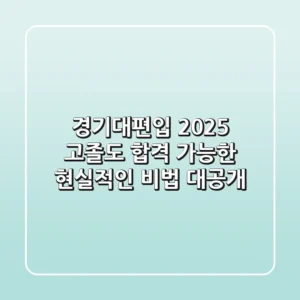경기대편입 2025, 고졸도 합격 가능한 현실적인 비법 대공개